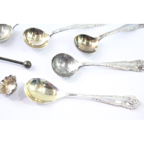 618 - 9 x Antique / Vintage .925 Sterling Silver Condiment Spoons Inc Georgian Etc 55g 2331445