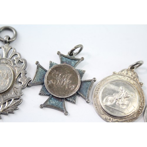 620 - 4 x Antique / Vintage Hallmarked .925 Sterling Silver Fobs / Medallions 40g 2331352