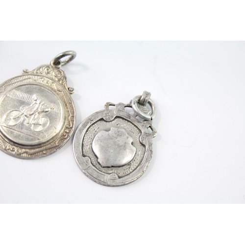 620 - 4 x Antique / Vintage Hallmarked .925 Sterling Silver Fobs / Medallions 40g 2331352