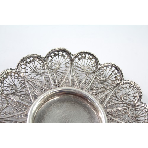 623 - Antique  / Vintage .800 Silver Filigree Pin / Trinket Dish (39g) 2331356