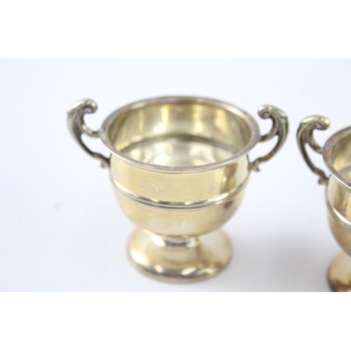 624 - Pair of Antique Edwardian .925 Sterling Silver Twin Handled Dishes Trophies 59g 2331452