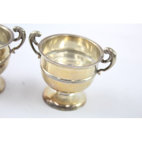 624 - Pair of Antique Edwardian .925 Sterling Silver Twin Handled Dishes Trophies 59g 2331452