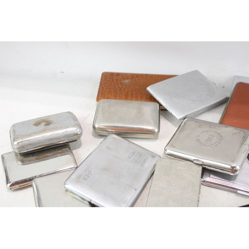 626 - Vintage Cigarette Cases Inc Mid Century, Silver Plate, Etc x35 2306255