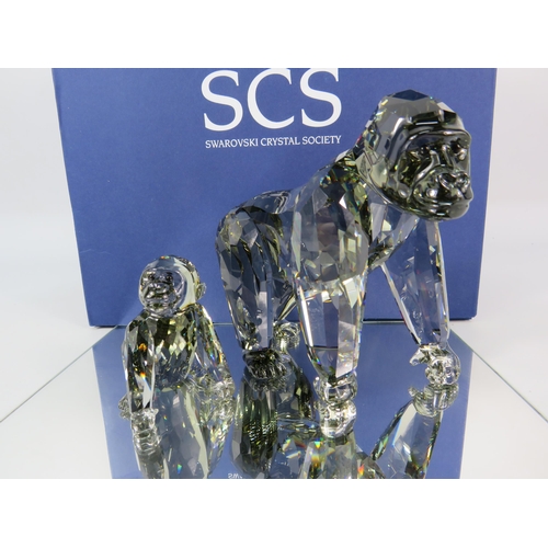 238 - Swarovski crystal Endangered Wildlife Gorillas with box etc. No 952504