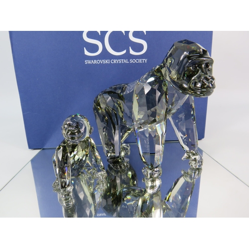 238 - Swarovski crystal Endangered Wildlife Gorillas with box etc. No 952504