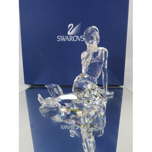 239 - Swarovski crystal Fables and Tales Mermaid figurine with a pearl in her hand, with box etc. No 82760... 