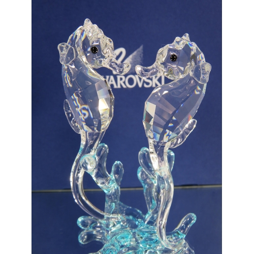 267 - Swarovski crystal Aquatic Worlds Seahorses figurine with box. No 885589