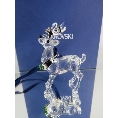 272 - Swarovski crystal Reindeer Rhodium with box. No 718994