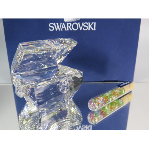 274 - Swarovski crystal treasure chest & coloured cystal stones with box. No 830549