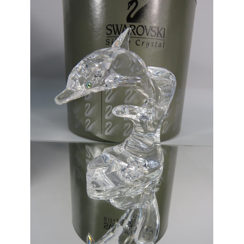 281 - Swarovski crystal Dolphin on a wave with box. No 190365