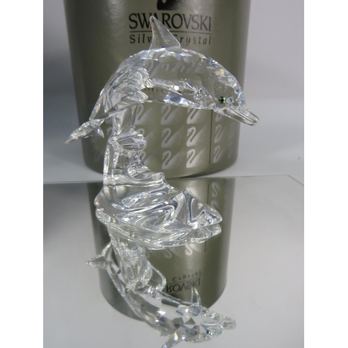 281 - Swarovski crystal Dolphin on a wave with box. No 190365