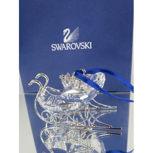 294 - Swarovski crystal classic Rhodium christmas sleigh with box. No 718995