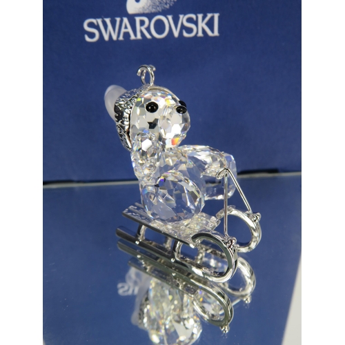 296 - Swarovski crystal Kris bear on a sleigh with box. No 718990