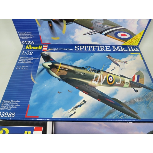 802 - Three Revell 1:32 Scale model Plastic Model Kits of Aircraft.  All in unused condition with original... 