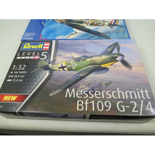 802 - Three Revell 1:32 Scale model Plastic Model Kits of Aircraft.  All in unused condition with original... 