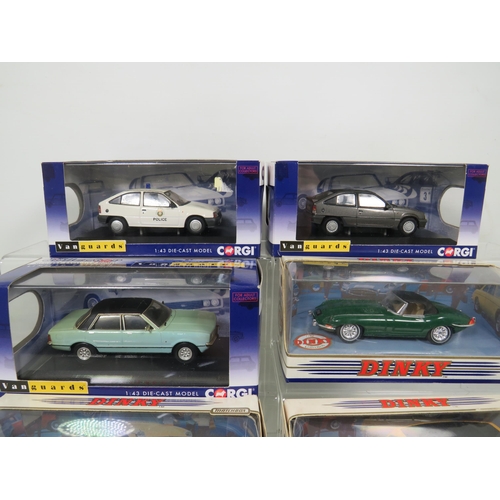 821 - Selection of Corgi/Matchbox Die Cast Model carsn in perspex cases with cardboard outers. All boxed a... 