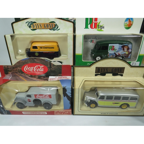 825 - Sixteen Die Cast Model Vehicles  .   All boxed and in unused condition.  See photos for details.