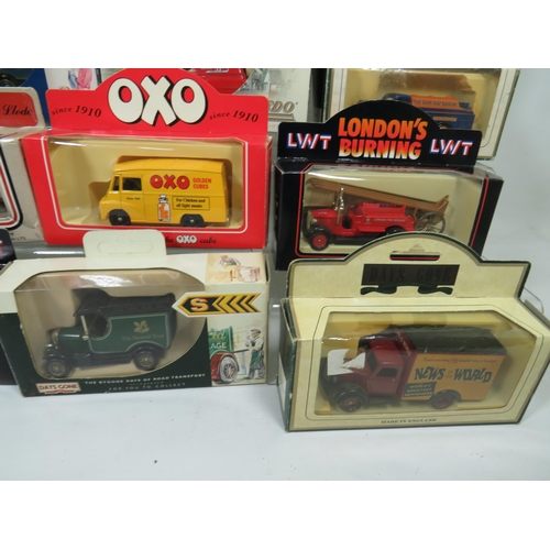 827 - Sixteen Die Cast Model Vehicles  .   All boxed and in unused condition.  See photos for details.