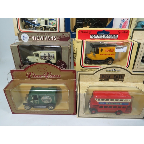 839 - Sixteen Die Cast Model Vehicles  .   All boxed and in unused condition.  See photos for details.