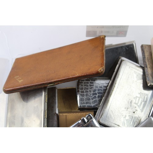 648 - Vintage Cigarette Cases Inc Silver Plate Mid 20th Century Etc x 25 2235627