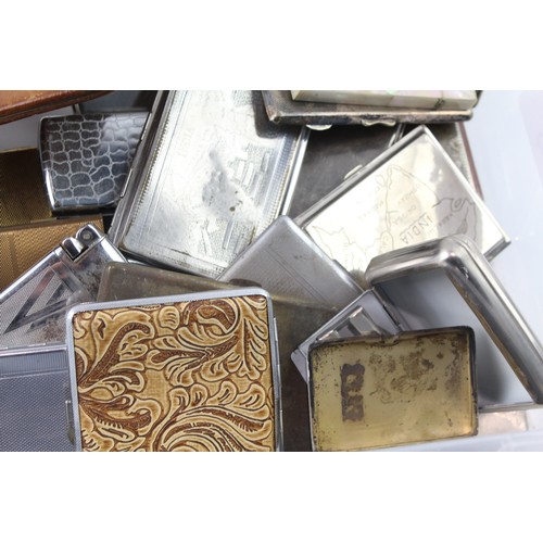 648 - Vintage Cigarette Cases Inc Silver Plate Mid 20th Century Etc x 25 2235627