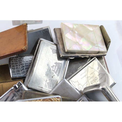 648 - Vintage Cigarette Cases Inc Silver Plate Mid 20th Century Etc x 25 2235627