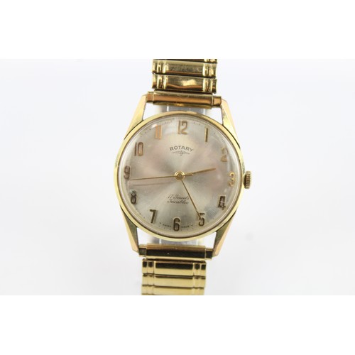 658 - Vintage Rotary Gold Tone Watch Hand-Wind Working 411939