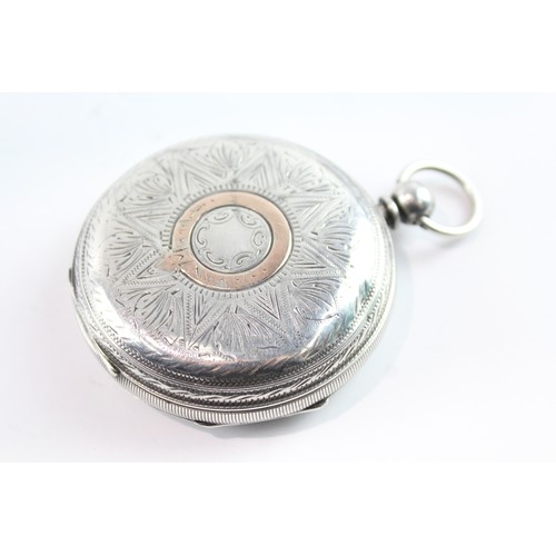 665 - 925 Silver John Forrest Open Face Pocket Watch Key-Wind Working 2395925