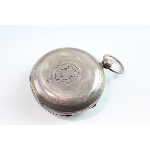 666 - 925 Silver JG Graves Open Face Pocket Watch Key-Wind Working 2395941