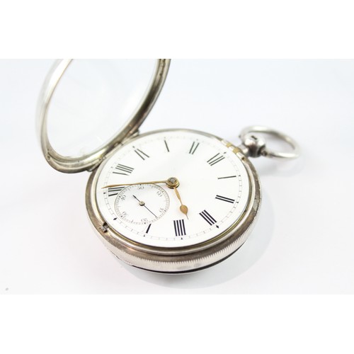 668 - 925 Silver Open Face Fusee Pocket Watch Key-Wind Working 2395923