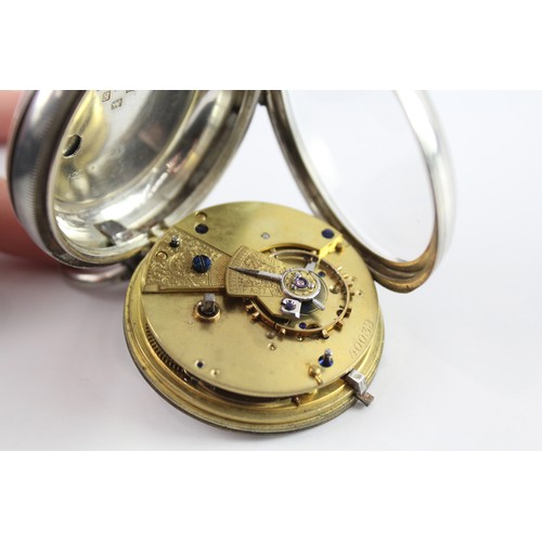 668 - 925 Silver Open Face Fusee Pocket Watch Key-Wind Working 2395923