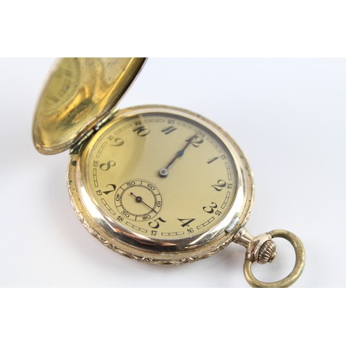 673 - Favor Full Hunter Rolled Gold Pocket Watch Hand-Wind SPARES/REPAIRS 2395849