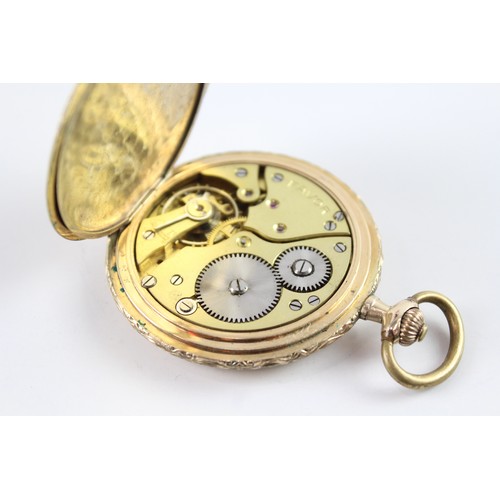 673 - Favor Full Hunter Rolled Gold Pocket Watch Hand-Wind SPARES/REPAIRS 2395849