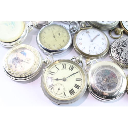 674 - Job Lot Assorted Vintage/Later Pocket Watches Quartz/Mechanical UNTESTED x 25 411932