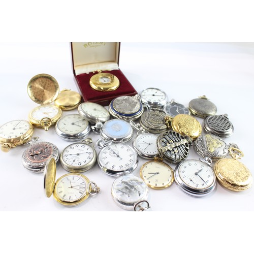 675 - Job Lot Assorted Vintage/Later Pocket Watches Quartz/Mechanical UNTESTED x 25 411678