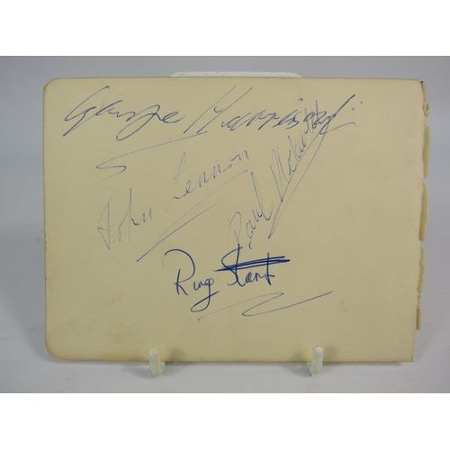 314 - Beatles Autographs full set obtained at the Hull ABC Cinema on November 24th 1963 by the Vendor. (Th... 