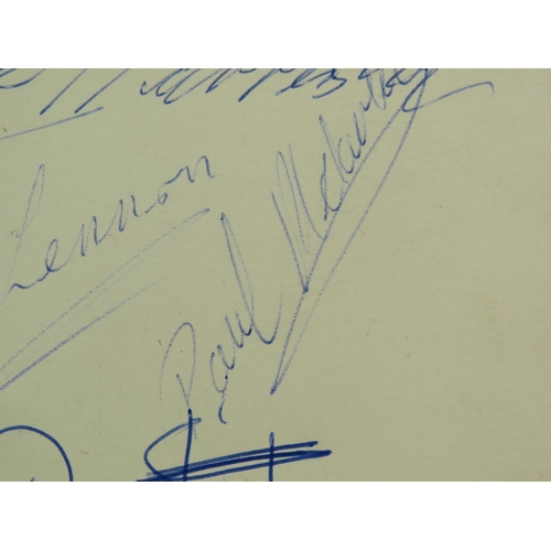 314 - Beatles Autographs full set obtained at the Hull ABC Cinema on November 24th 1963 by the Vendor. (Th... 