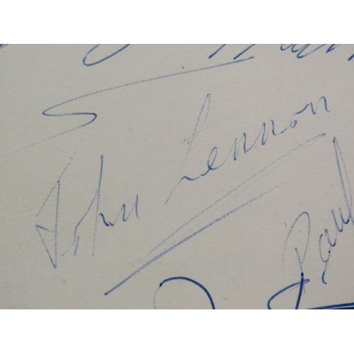 314 - Beatles Autographs full set obtained at the Hull ABC Cinema on November 24th 1963 by the Vendor. (Th... 