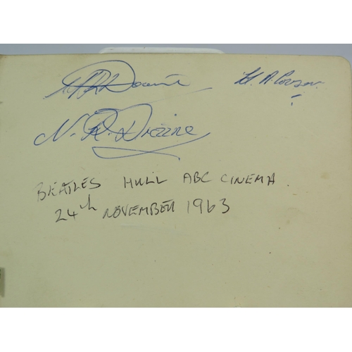 314 - Beatles Autographs full set obtained at the Hull ABC Cinema on November 24th 1963 by the Vendor. (Th... 