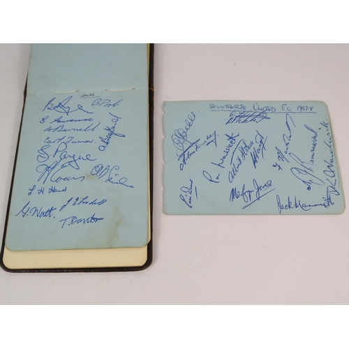 315 - Autograph book containing various Rugby League team signatures plus the 1957-58 Scunthorpe United Fo... 