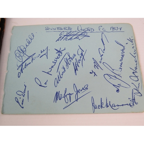 315 - Autograph book containing various Rugby League team signatures plus the 1957-58 Scunthorpe United Fo... 