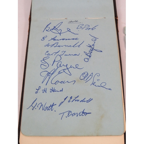 315 - Autograph book containing various Rugby League team signatures plus the 1957-58 Scunthorpe United Fo... 