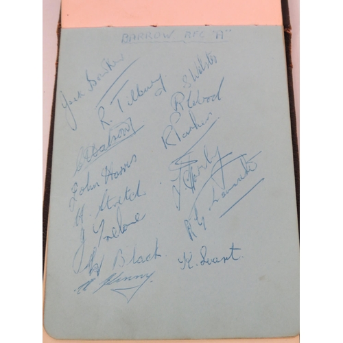 315 - Autograph book containing various Rugby League team signatures plus the 1957-58 Scunthorpe United Fo... 