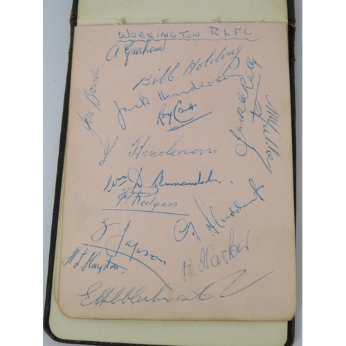 315 - Autograph book containing various Rugby League team signatures plus the 1957-58 Scunthorpe United Fo... 