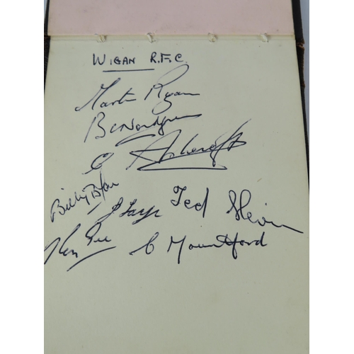 315 - Autograph book containing various Rugby League team signatures plus the 1957-58 Scunthorpe United Fo... 