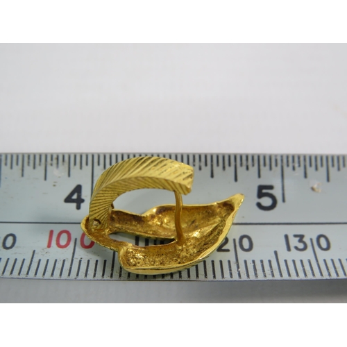 321 - Heart shaped earrings marked 916 (22ct gold) 5.1 grams. (2cm long 1cm wide)