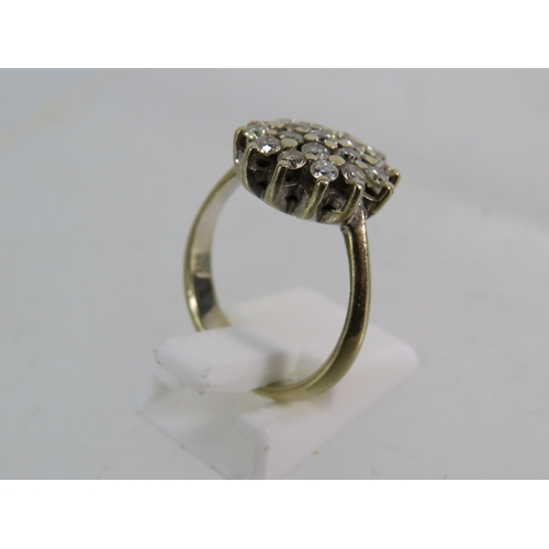 328 - 18ct Gold Diamond cluster ring (approx 3/4 cts of diamonds ) finger size 