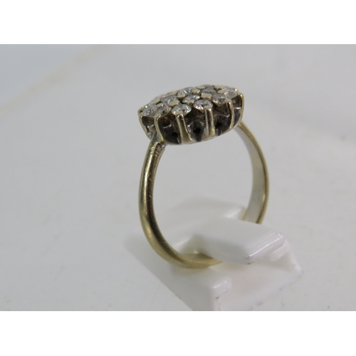 328 - 18ct Gold Diamond cluster ring (approx 3/4 cts of diamonds ) finger size 