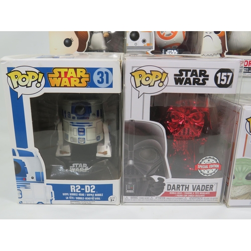 853 - Six Funko POP Star Wars Figures. All boxed and in unused condition. See photos for details.