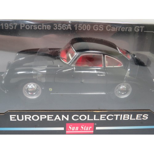 878 - Sun Star 1:18 Scale Die Cast Model of a Porsche 356A plus a Maisto 1:18 Die cast Scale model of a Me... 